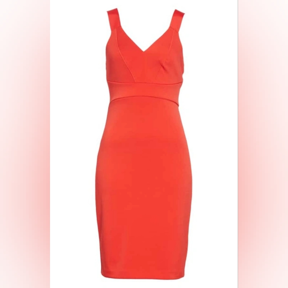 Ted Baker London Trixxie Panel Body-Con Dress Size 2 - RED - Worn Twice - Picture 4 of 5